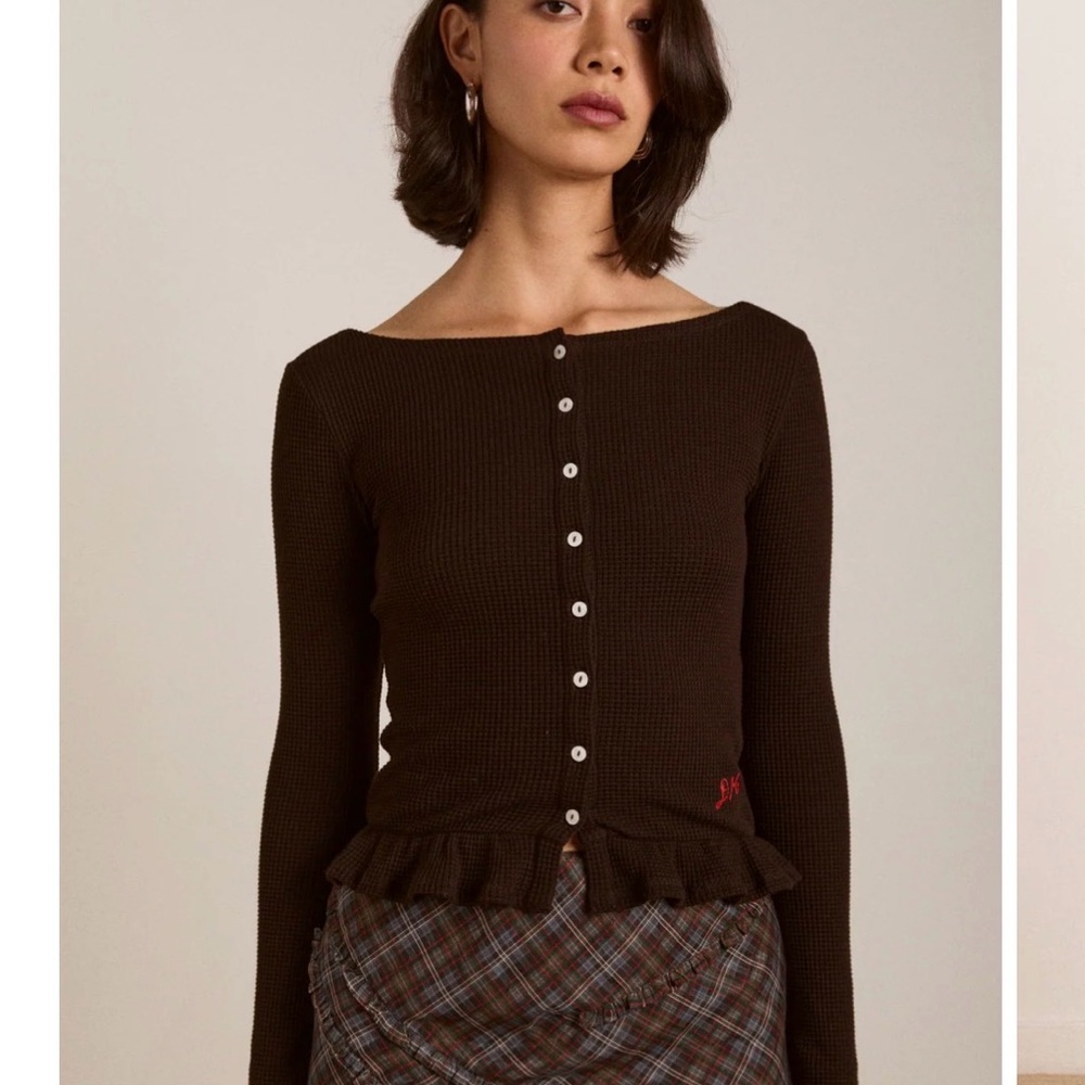 BNWOT Waffle Knit Damson Madder Top